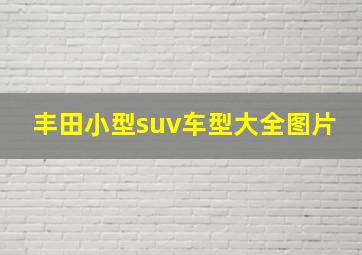 丰田小型suv车型大全图片