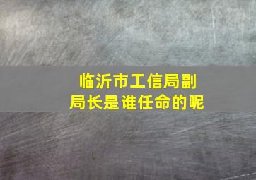 临沂市工信局副局长是谁任命的呢