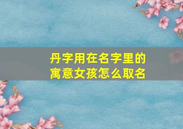 丹字用在名字里的寓意女孩怎么取名