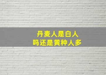 丹麦人是白人吗还是黄种人多