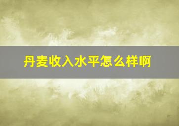 丹麦收入水平怎么样啊