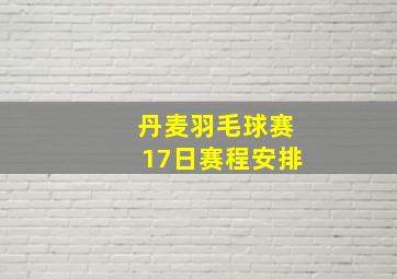 丹麦羽毛球赛17日赛程安排