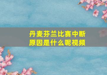 丹麦芬兰比赛中断原因是什么呢视频