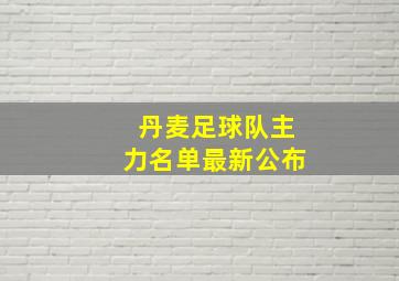 丹麦足球队主力名单最新公布