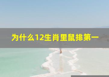 为什么12生肖里鼠排第一