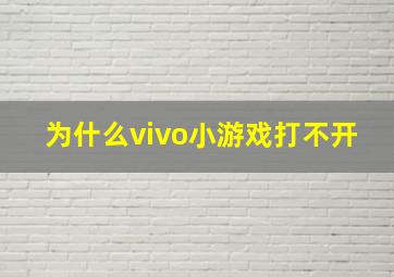 为什么vivo小游戏打不开