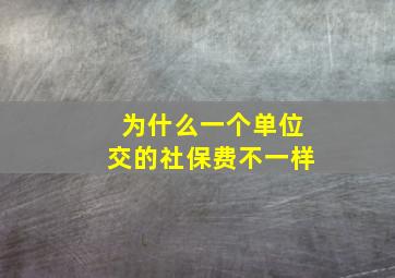 为什么一个单位交的社保费不一样