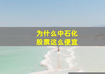 为什么中石化股票这么便宜