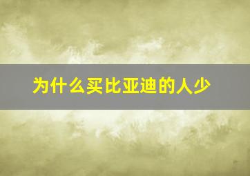 为什么买比亚迪的人少