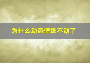 为什么动态壁纸不动了