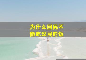 为什么回民不能吃汉民的饭