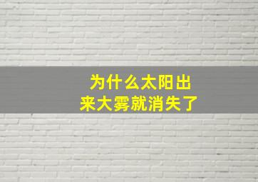 为什么太阳出来大雾就消失了