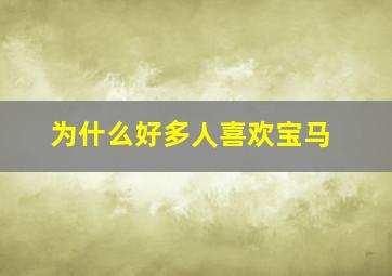 为什么好多人喜欢宝马