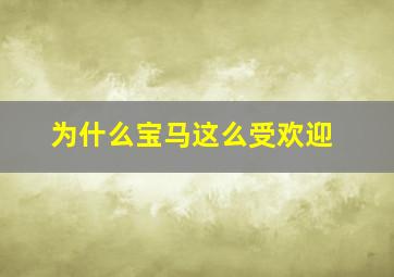 为什么宝马这么受欢迎