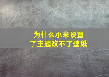 为什么小米设置了主题改不了壁纸