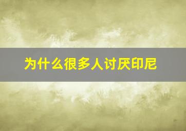 为什么很多人讨厌印尼