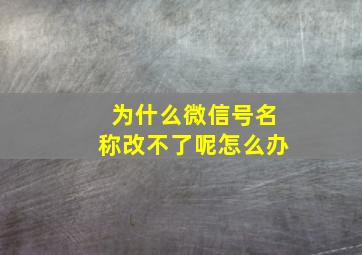 为什么微信号名称改不了呢怎么办