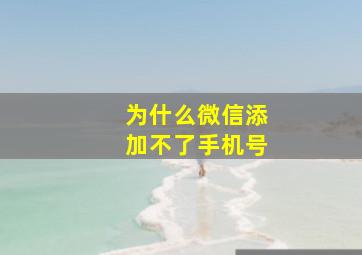 为什么微信添加不了手机号