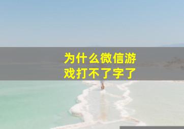 为什么微信游戏打不了字了