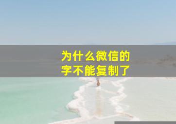 为什么微信的字不能复制了