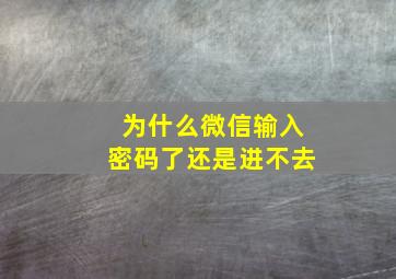 为什么微信输入密码了还是进不去