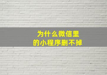 为什么微信里的小程序删不掉