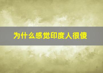 为什么感觉印度人很傻