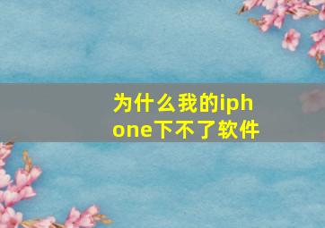 为什么我的iphone下不了软件