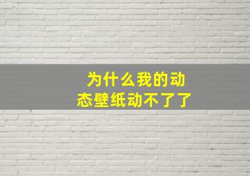 为什么我的动态壁纸动不了了