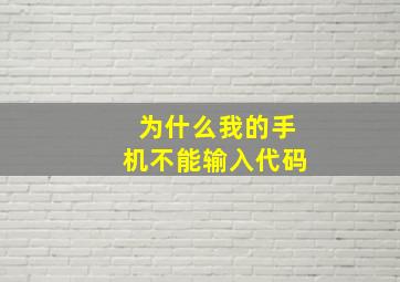 为什么我的手机不能输入代码