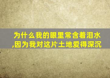 为什么我的眼里常含着泪水,因为我对这片土地爱得深沉