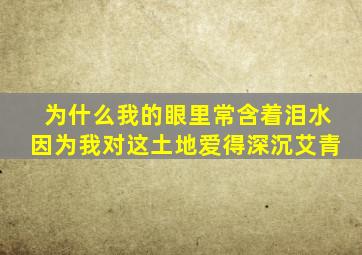 为什么我的眼里常含着泪水因为我对这土地爱得深沉艾青