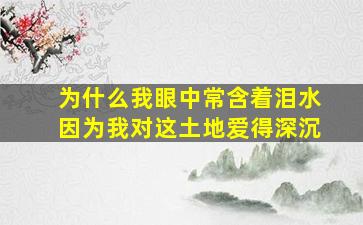 为什么我眼中常含着泪水因为我对这土地爱得深沉