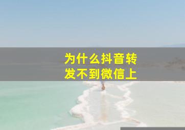 为什么抖音转发不到微信上