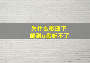 为什么歌曲下载到u盘听不了