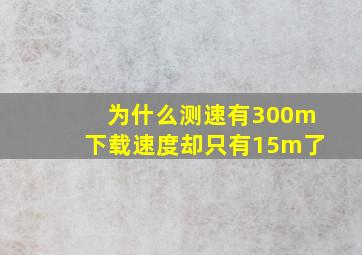 为什么测速有300m下载速度却只有15m了