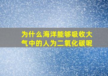 为什么海洋能够吸收大气中的人为二氧化碳呢