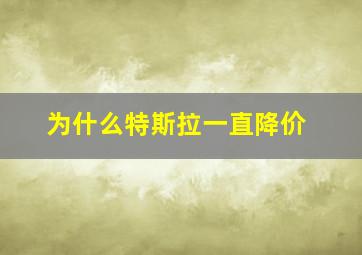 为什么特斯拉一直降价