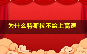 为什么特斯拉不给上高速