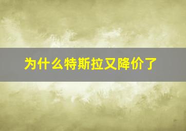 为什么特斯拉又降价了