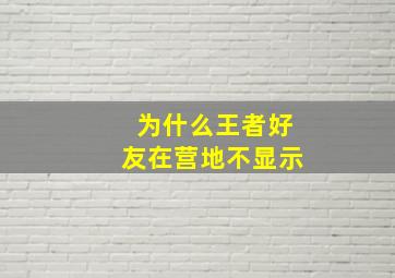 为什么王者好友在营地不显示