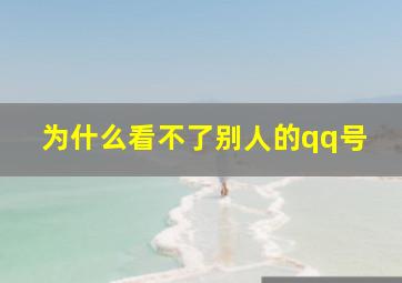 为什么看不了别人的qq号