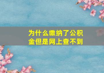 为什么缴纳了公积金但是网上查不到