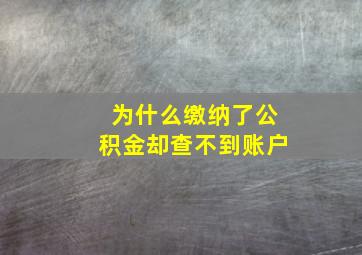 为什么缴纳了公积金却查不到账户