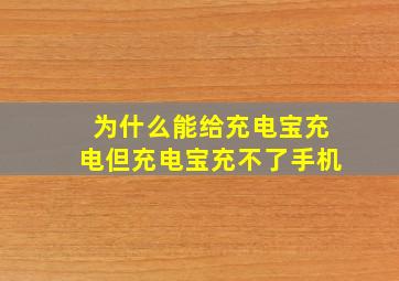 为什么能给充电宝充电但充电宝充不了手机