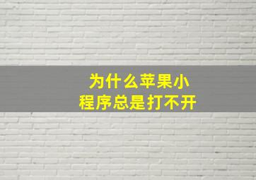 为什么苹果小程序总是打不开