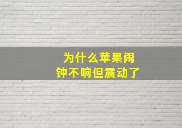 为什么苹果闹钟不响但震动了