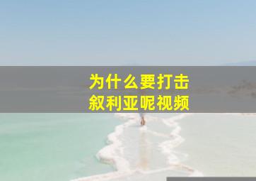 为什么要打击叙利亚呢视频