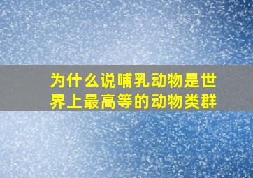 为什么说哺乳动物是世界上最高等的动物类群