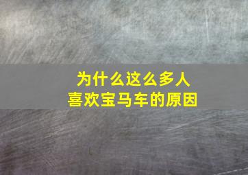 为什么这么多人喜欢宝马车的原因